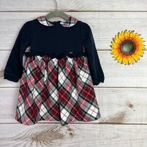 Mayoral‎ Baby Girl Dress 18M Navy Blue Plaid Long Sleeve Holiday